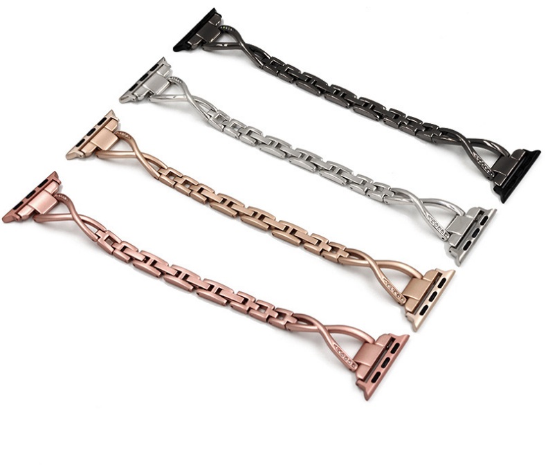 Apple Watch Band X-Type Stainless Steel with Diamonds