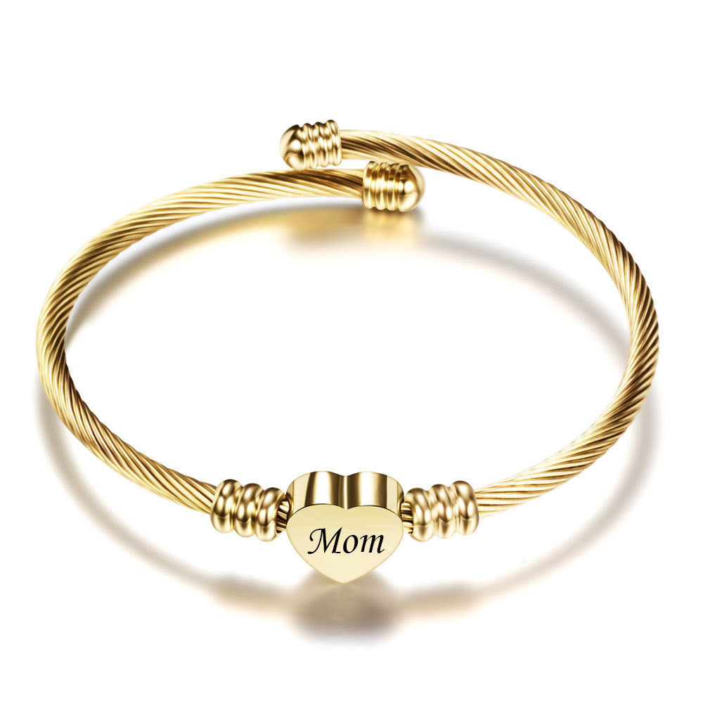Stainless Steel Braided Mother’s Day Bracelets for Mom