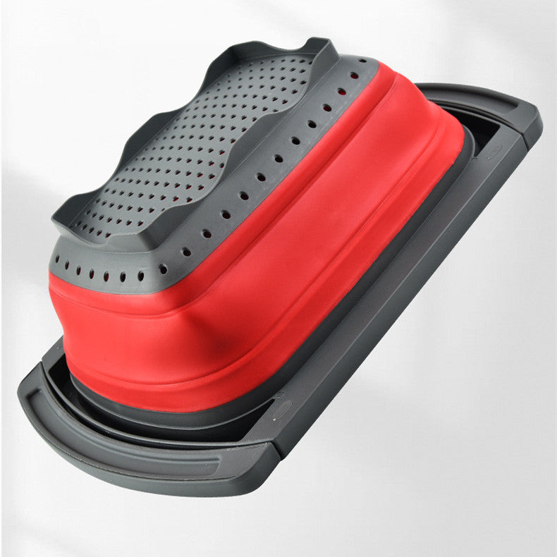 Collapsible Silicone Drain Basin with Handles