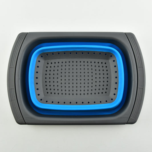 Collapsible Silicone Drain Basin with Handles