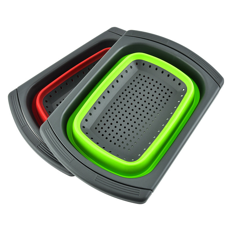 Collapsible Silicone Drain Basin with Handles
