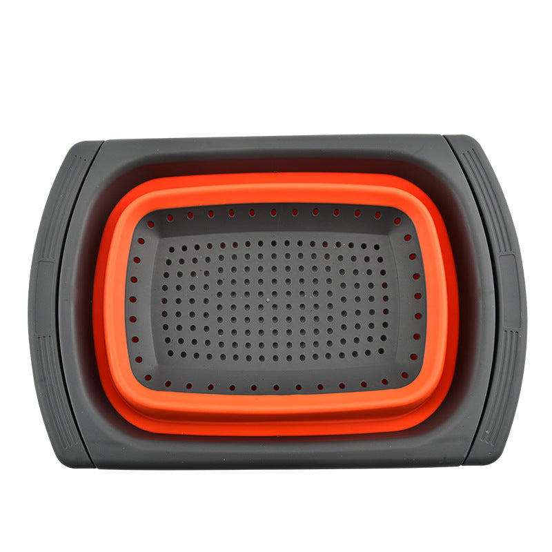 Collapsible Silicone Drain Basin with Handles