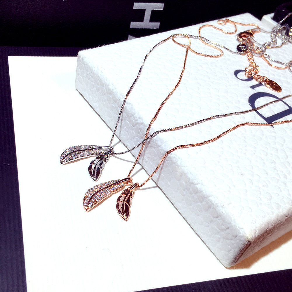 Fashionable Korean Style Leaf Pendant Choker Necklace