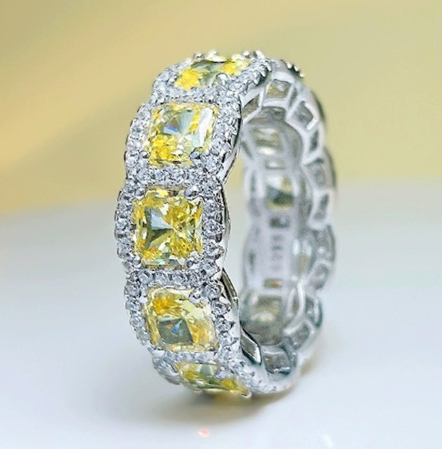 Luxury S925 Sterling Silver High Carbon Diamond Ring