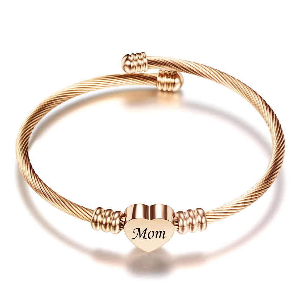 Stainless Steel Braided Mother’s Day Bracelets for Mom