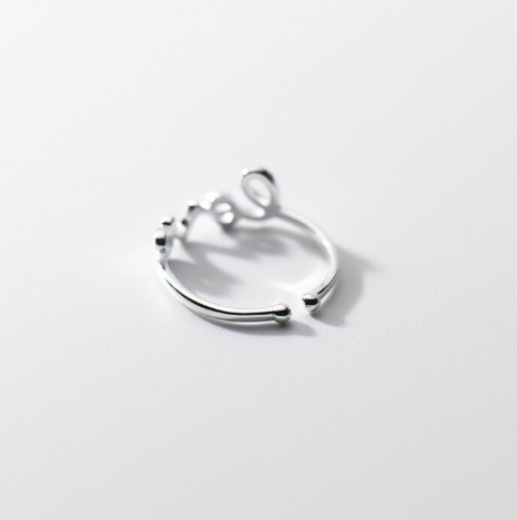 S925 Sterling Silver Heart-shaped LOVE Ring